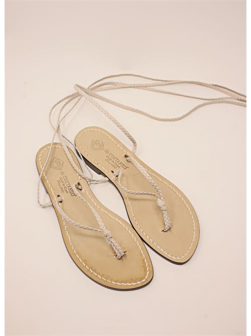 sandali infradito con treccine Da Costanzo | SCHIAVATRECCINEWHITEBEIGE